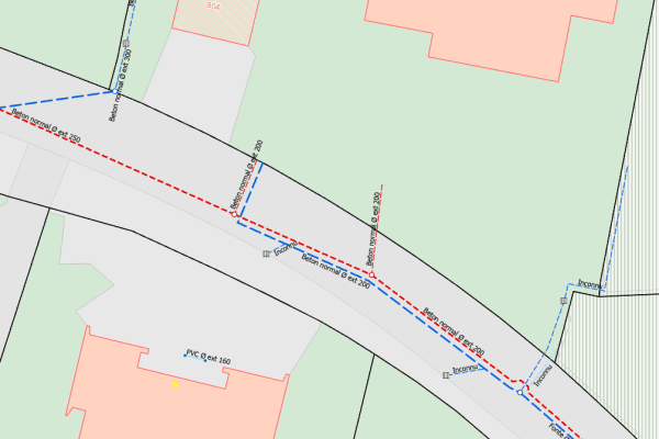 Plan du réseau d'assainissement et d'eau potable